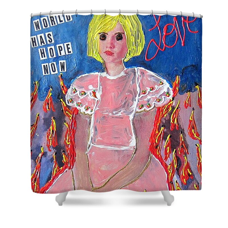 Myself Shower Curtain featuring the painting Bipolar Hope by Lisa Piper