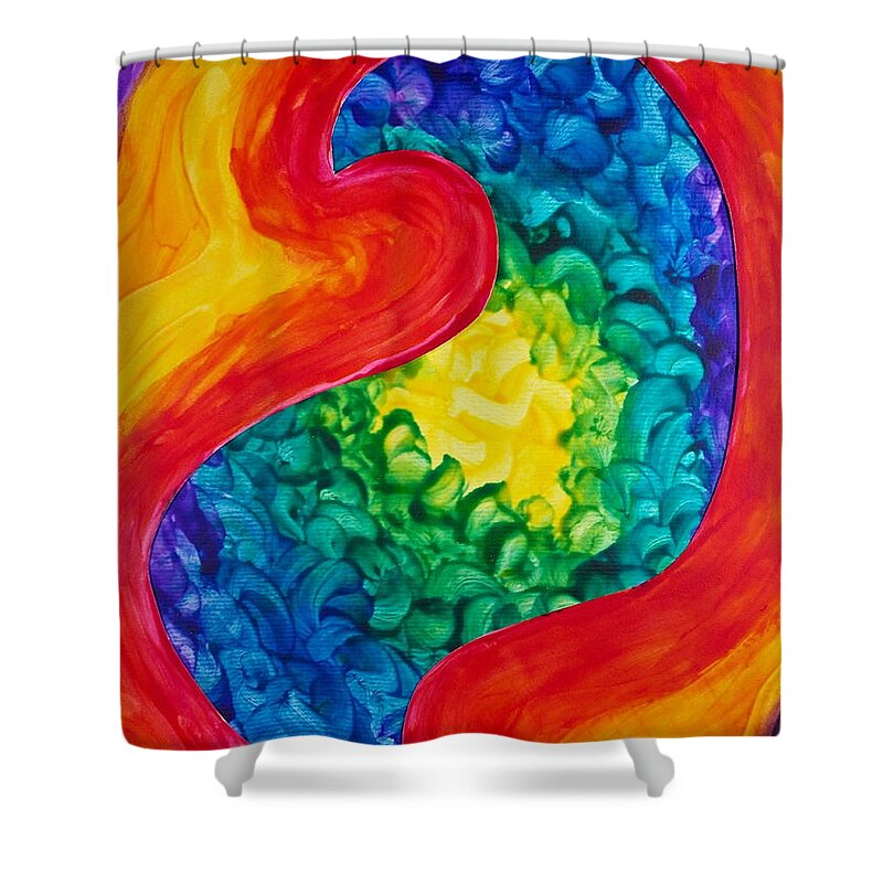 Bird Abstract Shower Curtain featuring the painting Bird Form II by Michele Myers