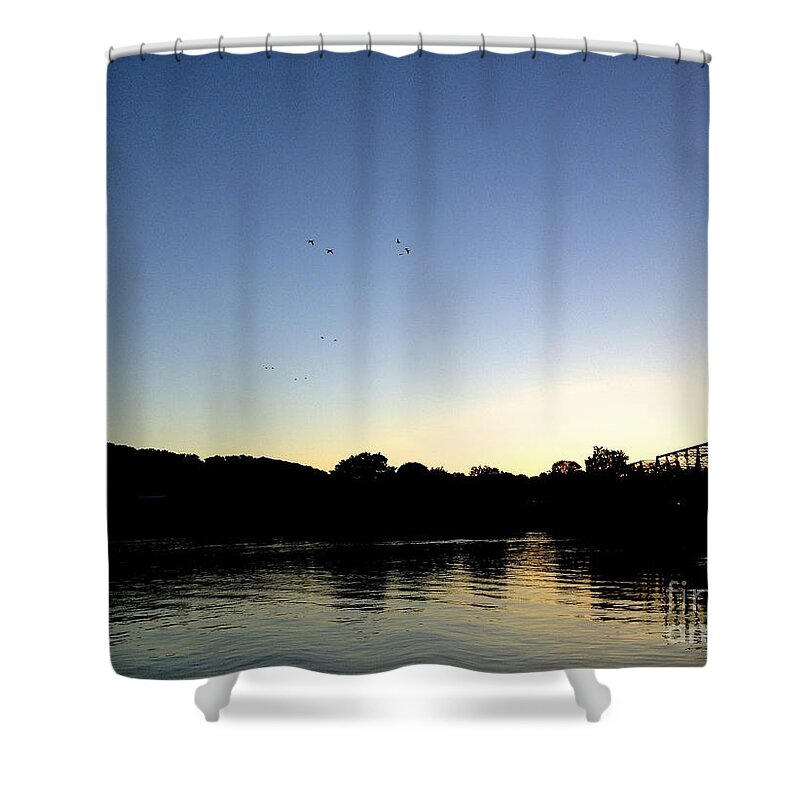 Birds Shower Curtain featuring the photograph Birds and Blues by Christopher Plummer