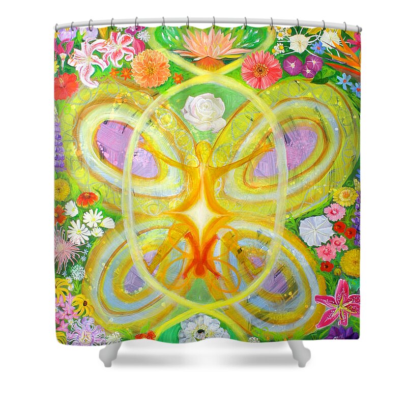 Flowers Shower Curtain featuring the painting Birth by Anne Cameron Cutri