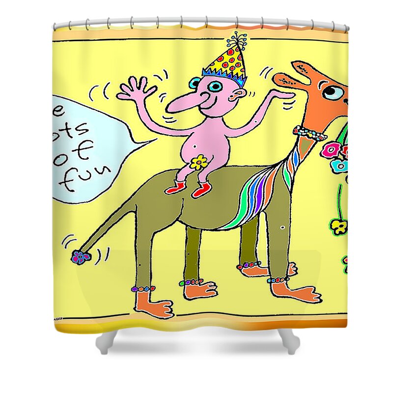 Fun Shower Curtain featuring the painting Bit of Fun by Hartmut Jager