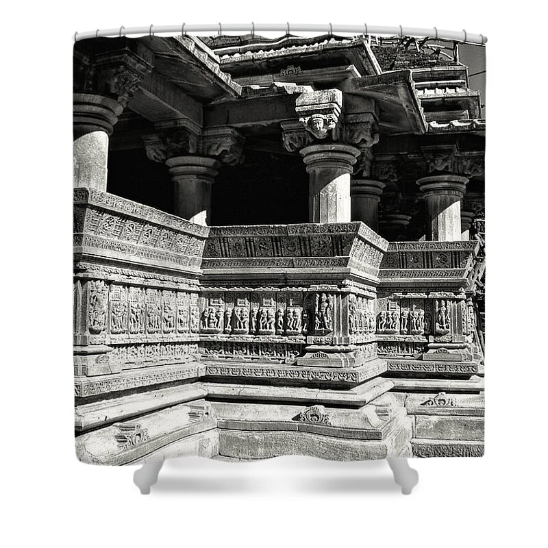 Indian Architecture Shower Curtain featuring the photograph Black and White Architecture Series by Cathy Anderson