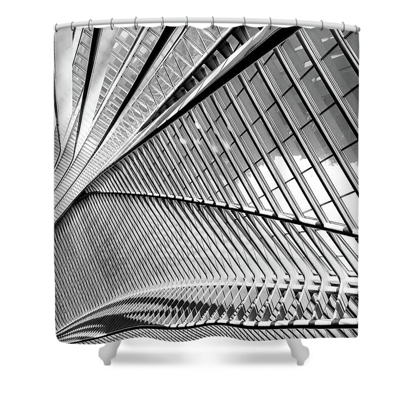 Belgium Shower Curtain featuring the photograph Black And White Exposure Of Modern by Relaxfoto.de