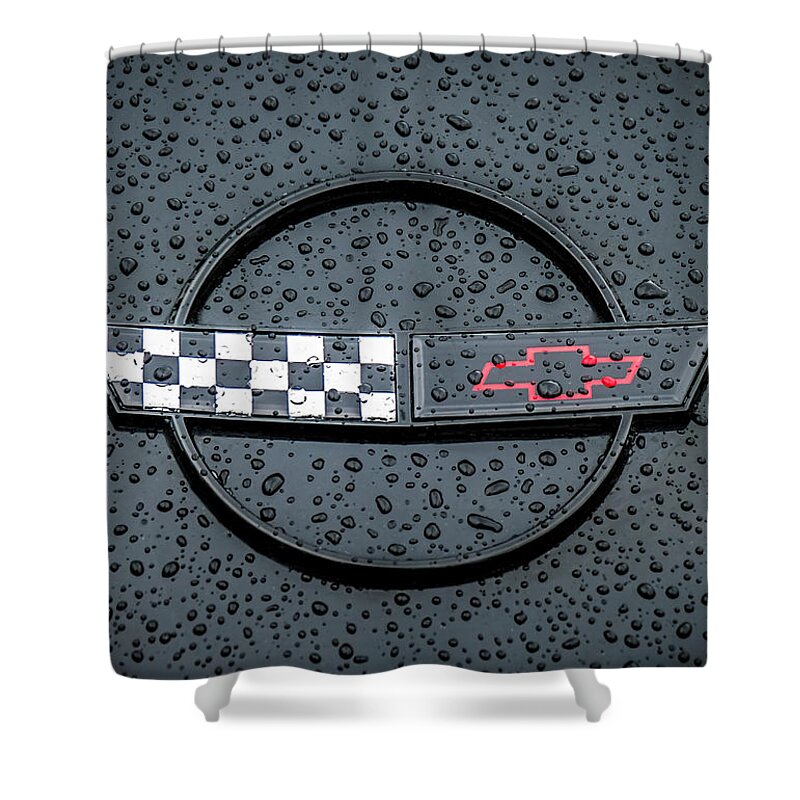 Chevrolet Shower Curtain featuring the digital art Black Flag by Douglas Pittman