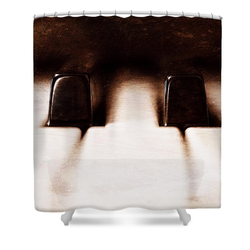Piano Shower Curtain featuring the photograph Black Keys D Flat and E Flat by Scott Norris