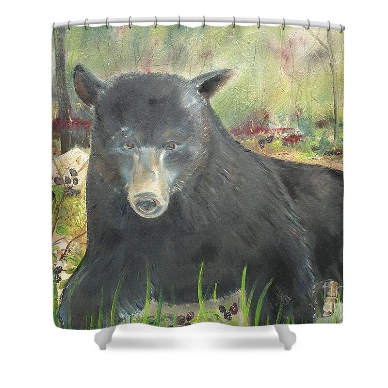  Shower Curtain featuring the painting Blackberry Scruffy 2 by Jan Dappen