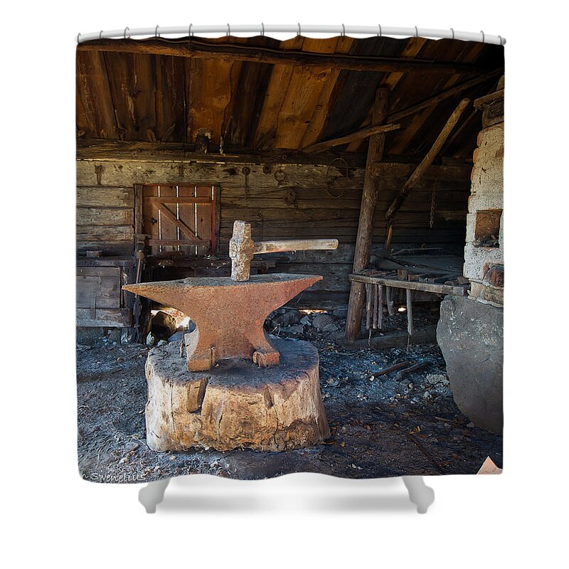 Blacksmiths Tools Shower Curtain featuring the photograph Blacksmiths tools by Torbjorn Swenelius