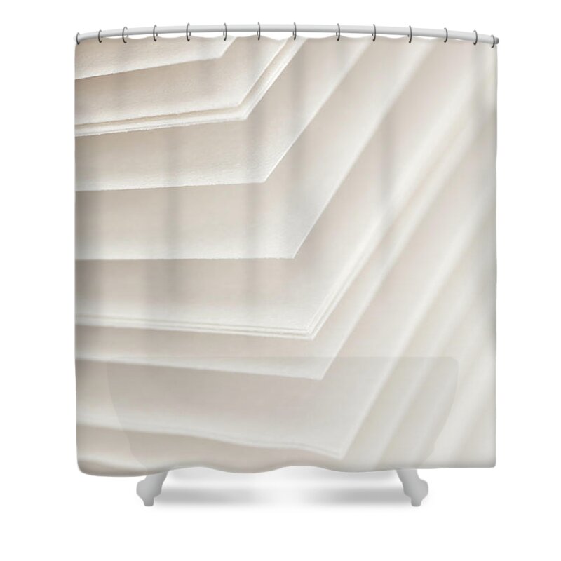 Shadow Shower Curtain featuring the photograph Blank Pages Of A Diary Fanned Out, Full by Epoxydude
