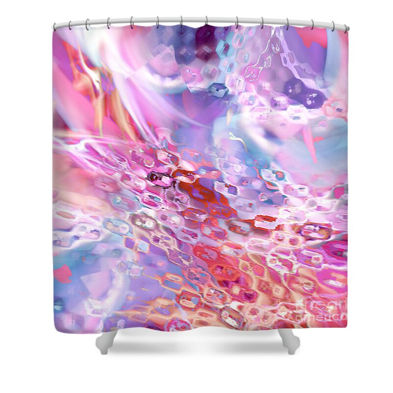 Hotel Art Shower Curtain featuring the digital art Blessings Flow by Margie Chapman