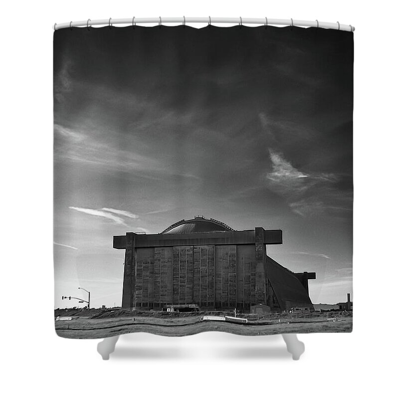 Buildings Shower Curtain featuring the photograph Blimp Hangar at Tustin by Guy Whiteley