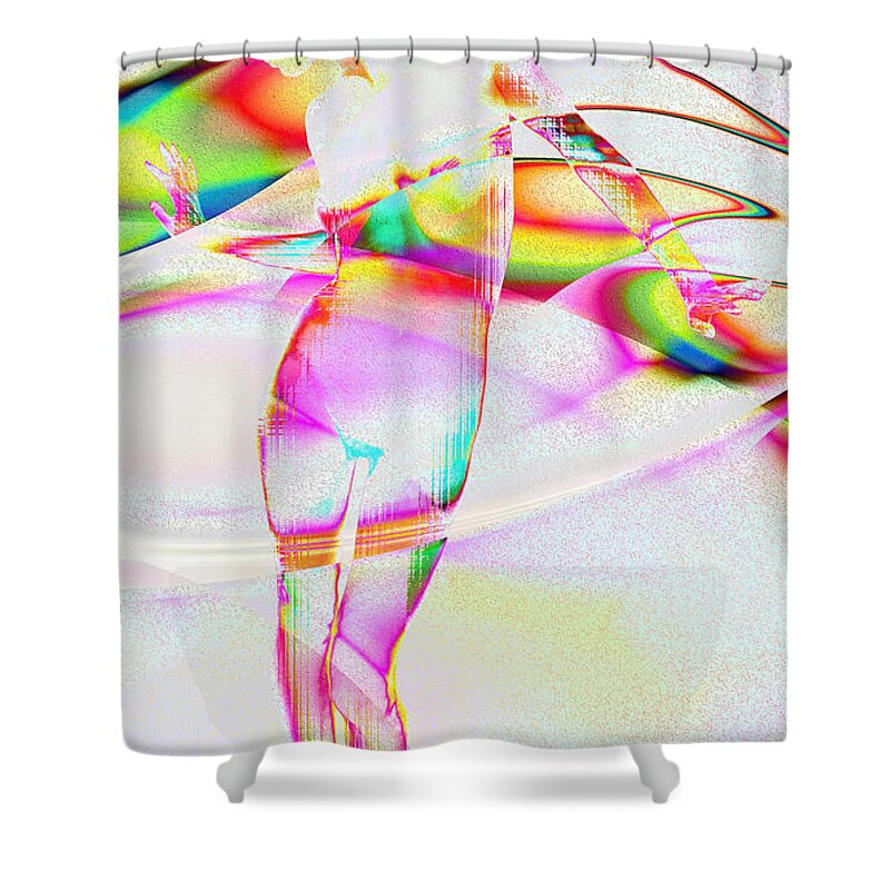 Blinded By The Light Shower Curtain featuring the digital art Blinded by the Light by Kiki Art