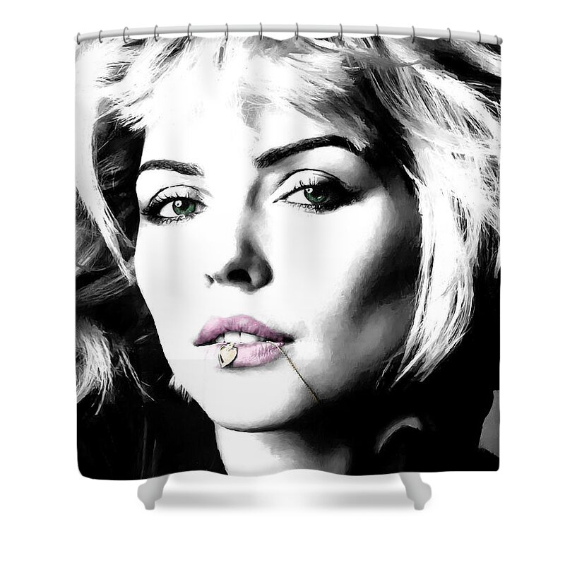 Blondie Shower Curtain featuring the digital art Blondie Large Size Portrait by Gabriel T Toro
