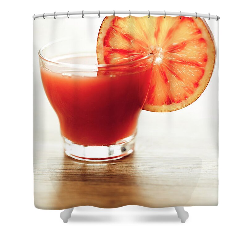 Vitamin C Shower Curtain featuring the photograph Blood Orange Juice by Mmeemil