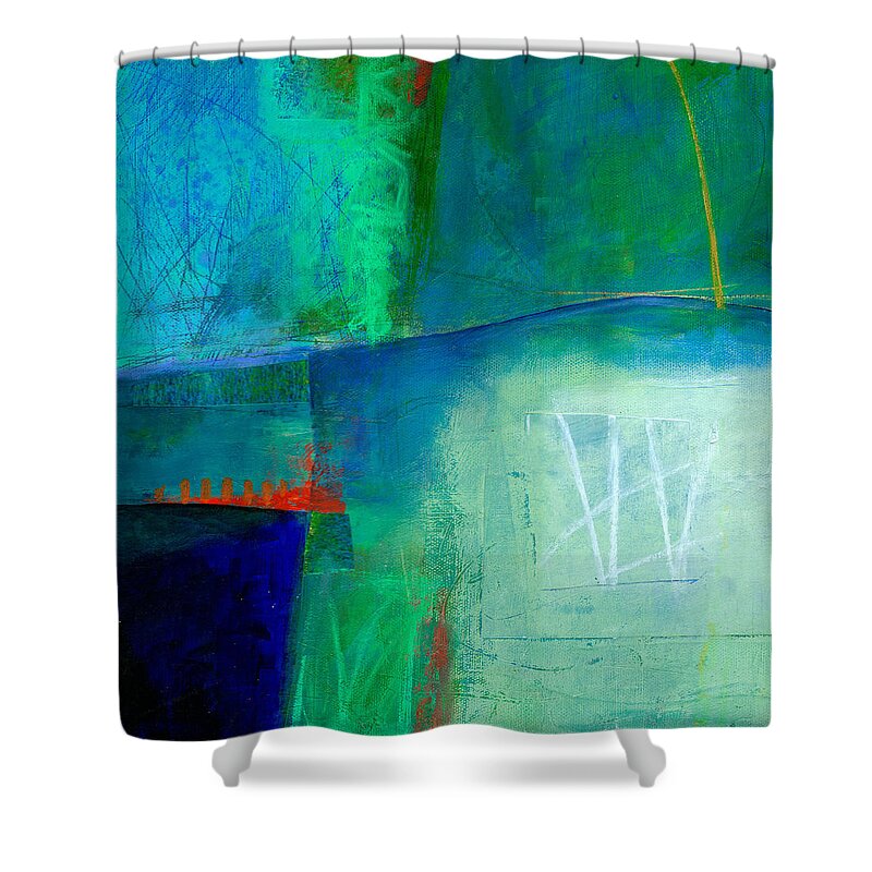 Blue Shower Curtain featuring the painting Blue #1 by Jane Davies