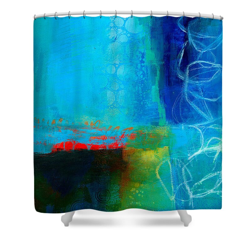 Blue Shower Curtain featuring the painting Blue #2 by Jane Davies