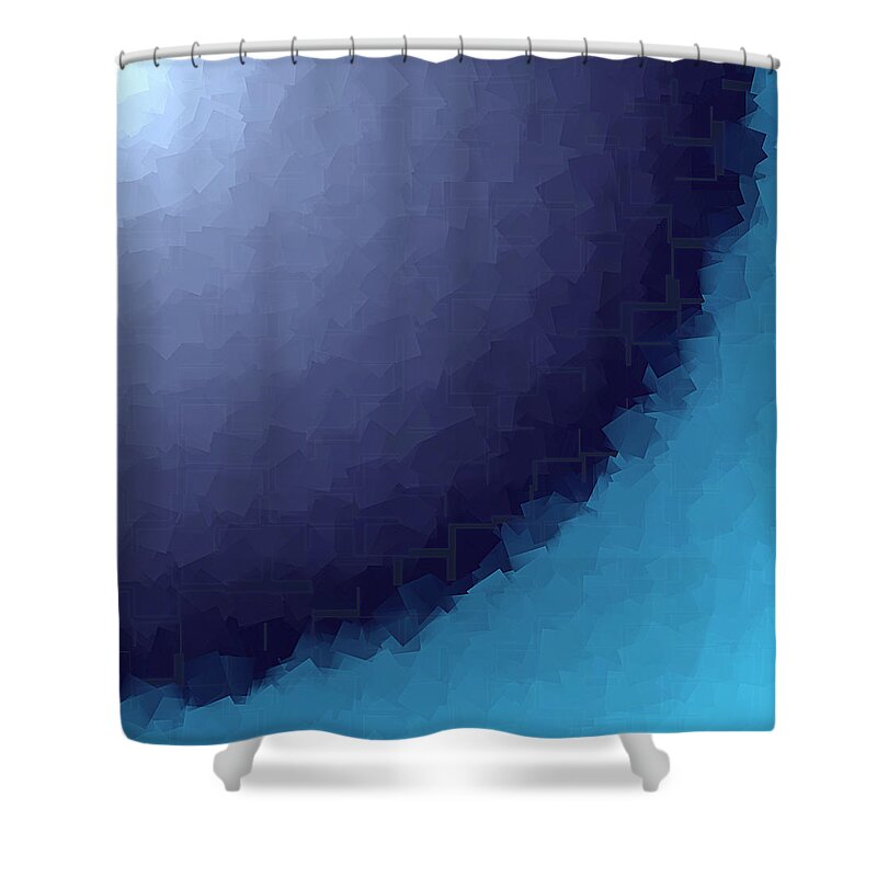 Abstract Shower Curtain featuring the digital art Blue Abstract Background by Valentino Visentini