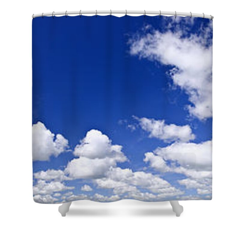 Sky Shower Curtain featuring the photograph Blue cloudy sky panorama by Elena Elisseeva