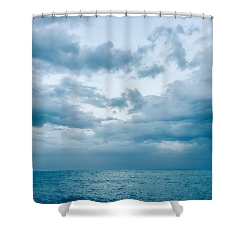Sky Shower Curtain featuring the photograph Blue Waves by AM FineArtPrints