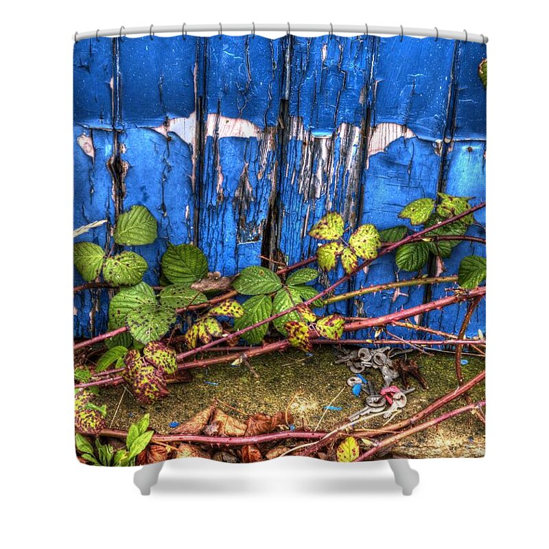Blue Shower Curtain featuring the photograph Blue door by Spikey Mouse Photography