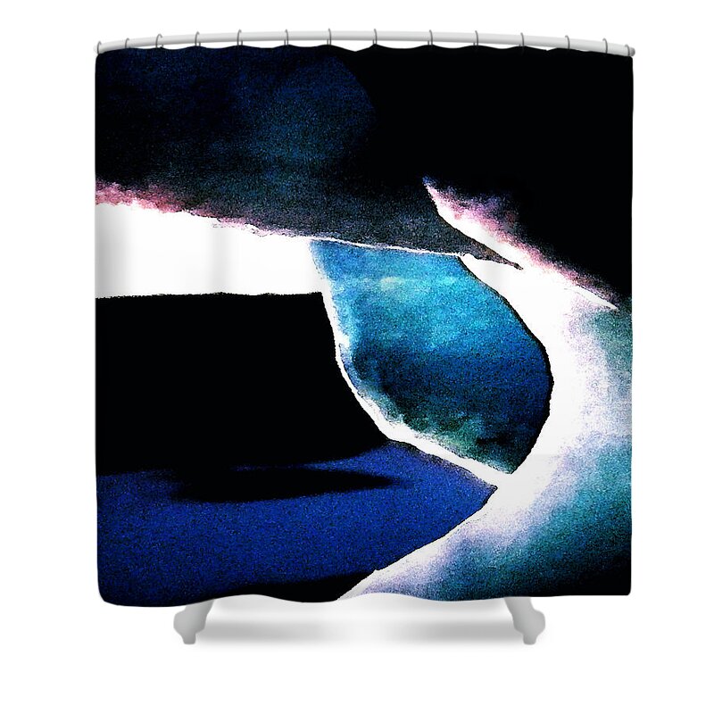 Colette Shower Curtain featuring the painting Blue Eye by Colette V Hera Guggenheim