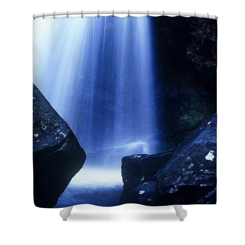 Waterfalls Shower Curtain featuring the photograph Blue Falls by Rodney Lee Williams