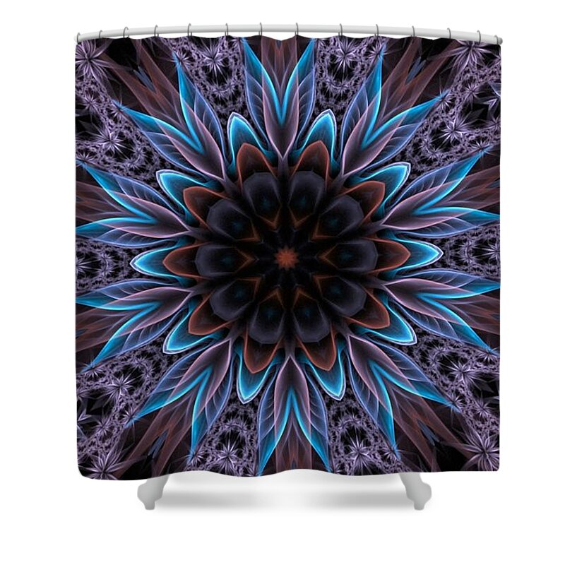Flower Shower Curtain featuring the digital art Blue Flower by Lilia S