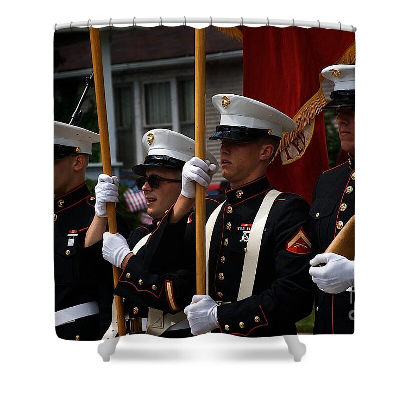 Marines Shower Curtain featuring the photograph Blue by Frank J Casella