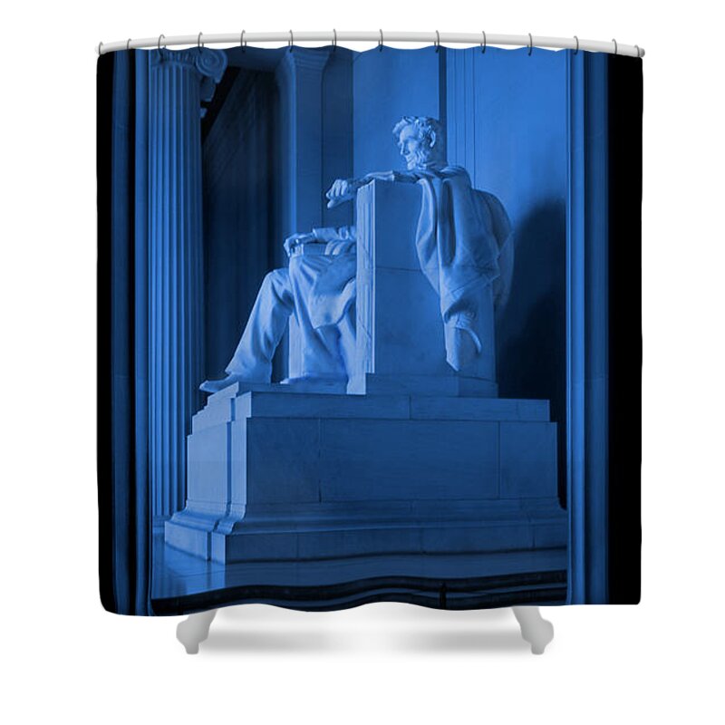Landmarks Shower Curtain featuring the photograph Blue Lincoln by Mike McGlothlen