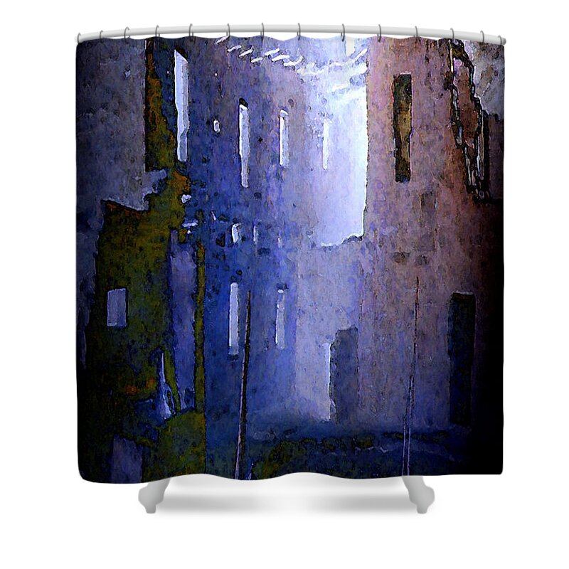 Digital Shower Curtain featuring the digital art Blue Mesa by David Hansen