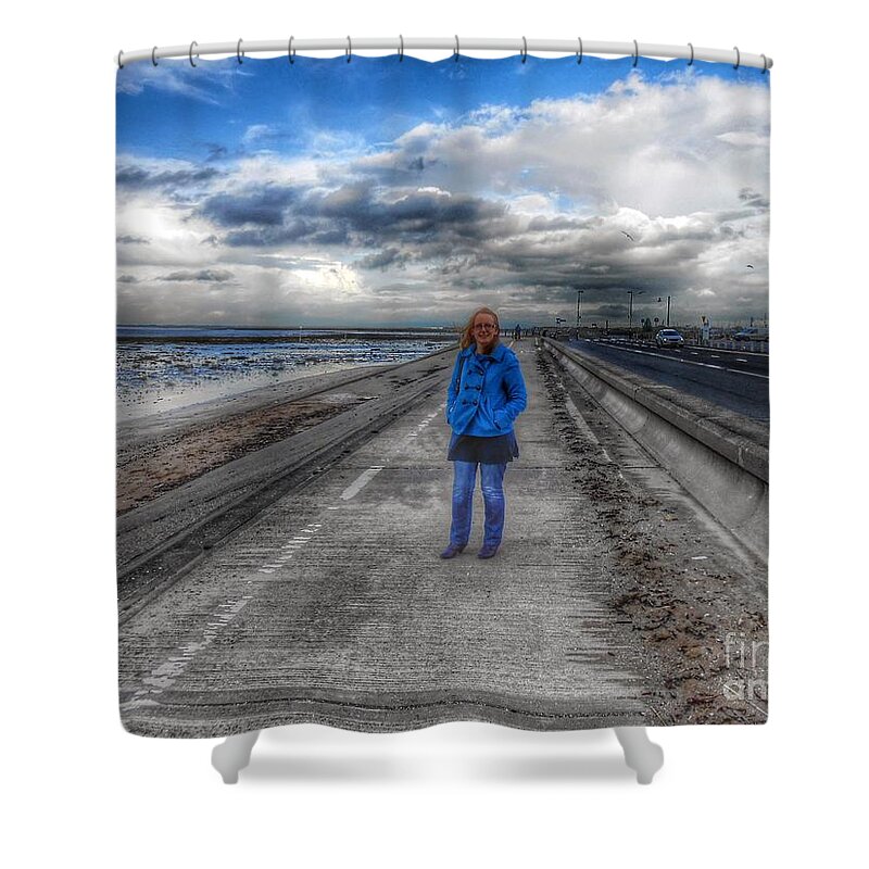 Blue Horizon Shower Curtain featuring the photograph Blue Moods by Joan-Violet Stretch