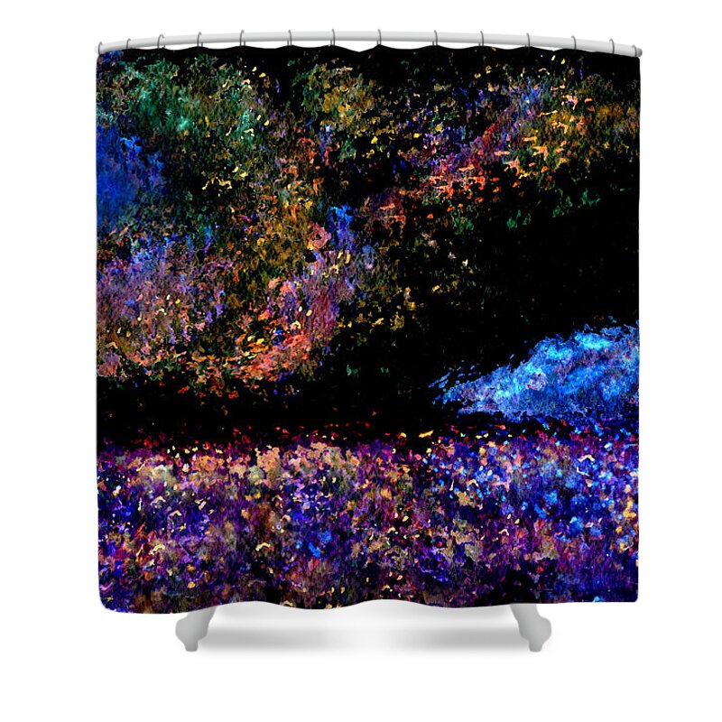 Watercolor Shower Curtain featuring the painting Blue Moon by Paula Ayers