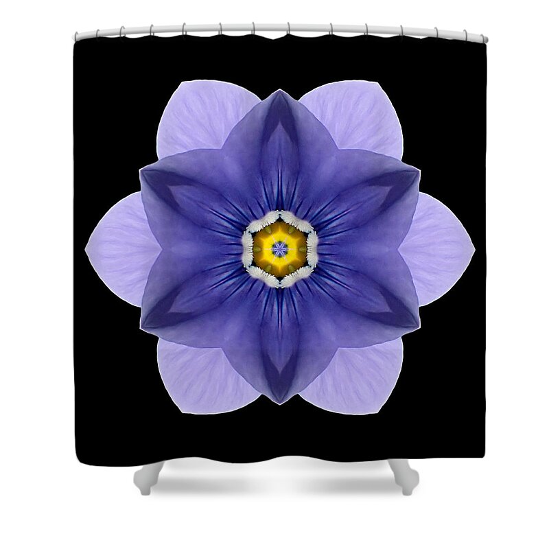 Flower Shower Curtain featuring the photograph Blue Pansy I Flower Mandala by David J Bookbinder