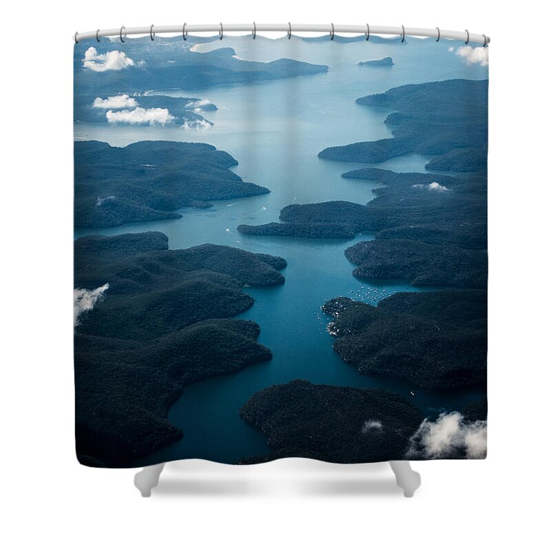 Sydney Shower Curtain featuring the photograph Blue River by Parker Cunningham