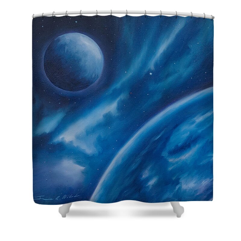 Jame Christopher Hill Shower Curtain featuring the painting Blue Star by James Hill