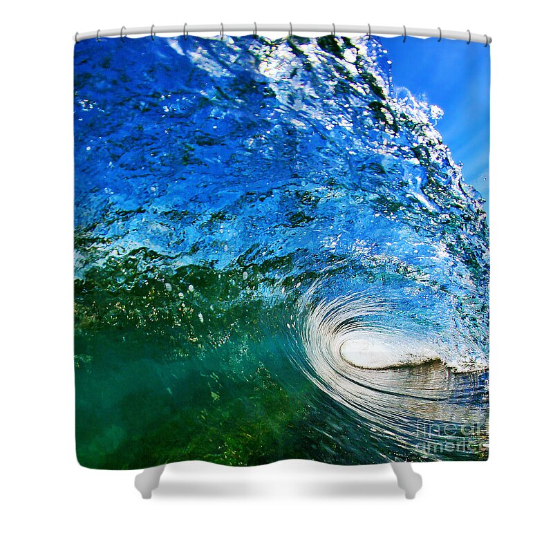 Ocean Shower Curtain featuring the photograph Blue Tube by Paul Topp