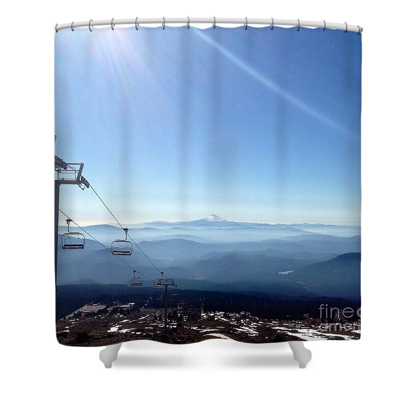 Mountain View Shower Curtain featuring the photograph Blue Yonder by Susan Garren