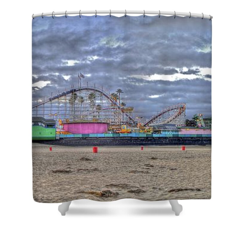 Beach Shower Curtain featuring the photograph Boardwalk and Amusement 2 by SC Heffner