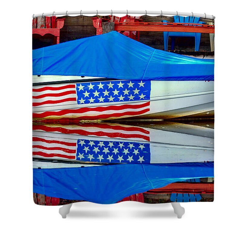 Boat Shower Curtain featuring the photograph Boat For Freedom by Debra Forand