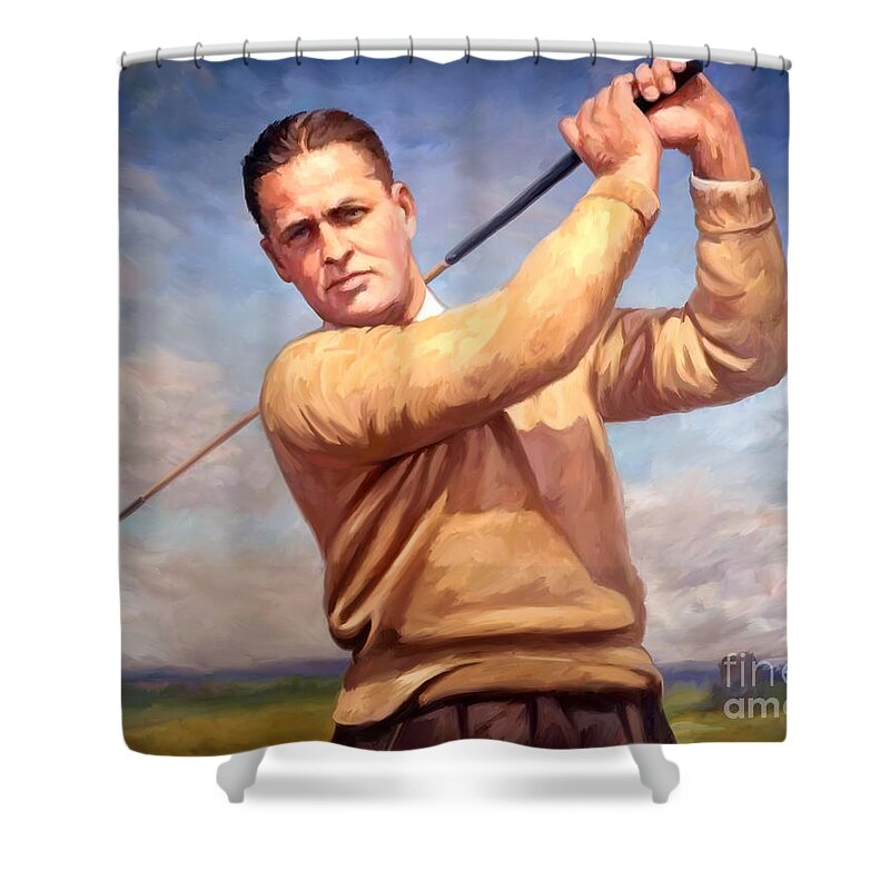Bobby-jones Shower Curtain featuring the painting bobby Jones by Tim Gilliland