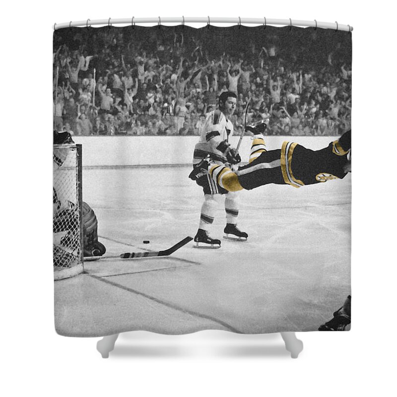 Hockey Shower Curtain featuring the photograph Bobby Orr 2 by Andrew Fare