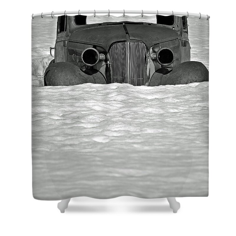 B&w Shower Curtain featuring the photograph Bode CA 54 by JustJeffAz Photography
