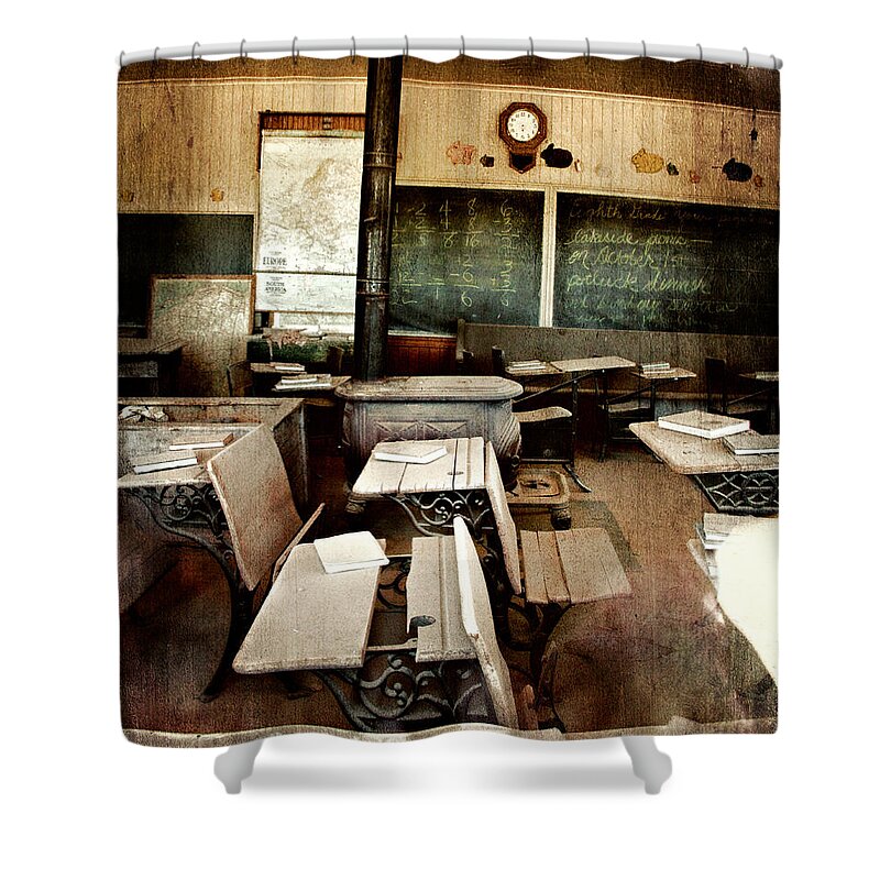 Bodie Shower Curtain featuring the photograph Bodie School Room by Lana Trussell