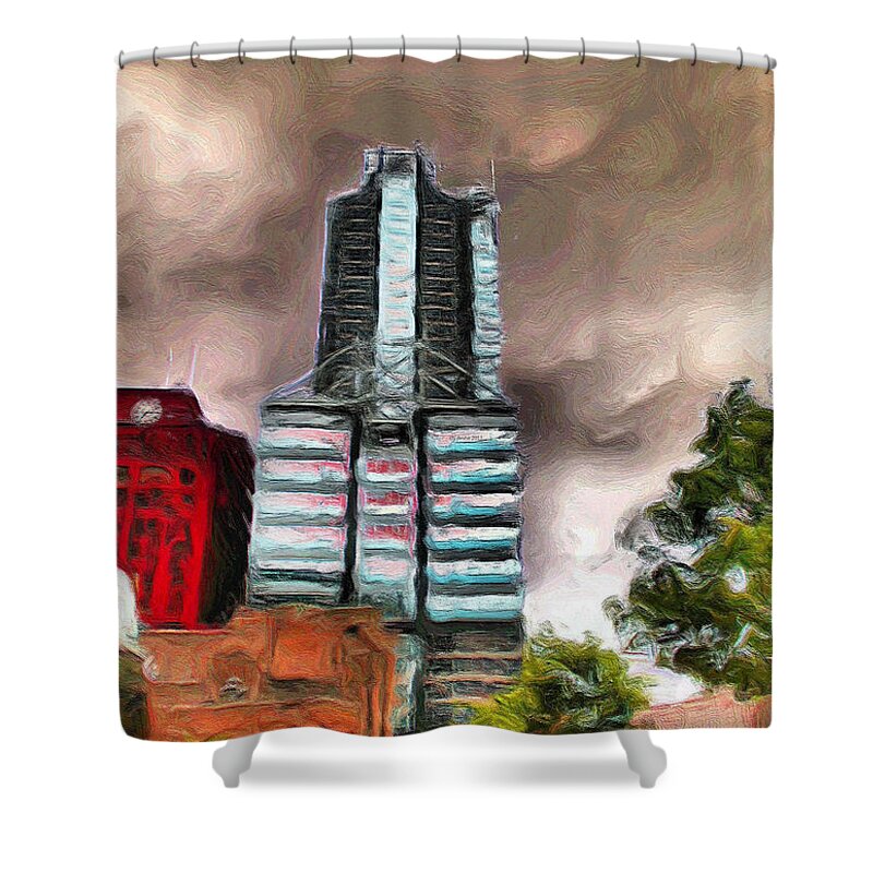 Boeing Shower Curtain featuring the painting Boeing in Chicago by Ely Arsha