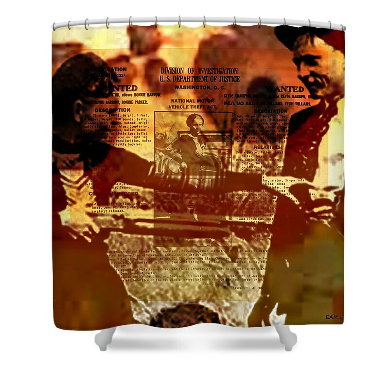 Fractal Art Shower Curtain featuring the digital art Bonnie and Clyde by Elizabeth McTaggart