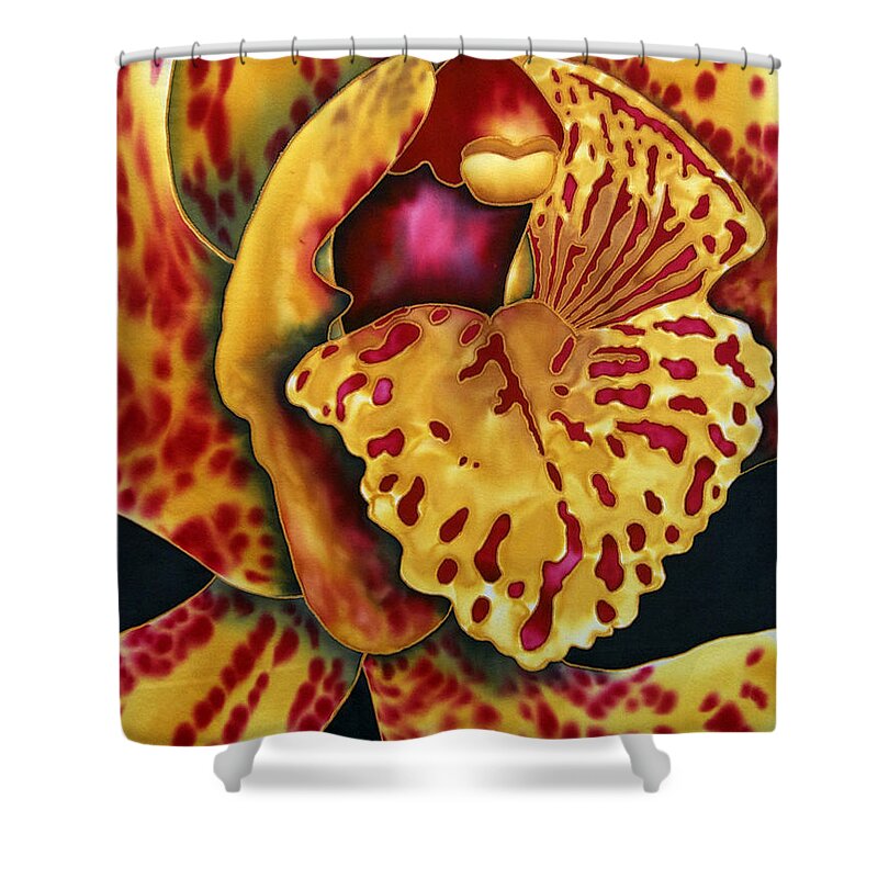 Orchid Flower Shower Curtain featuring the tapestry - textile Bonnie Orchid II by Daniel Jean-Baptiste