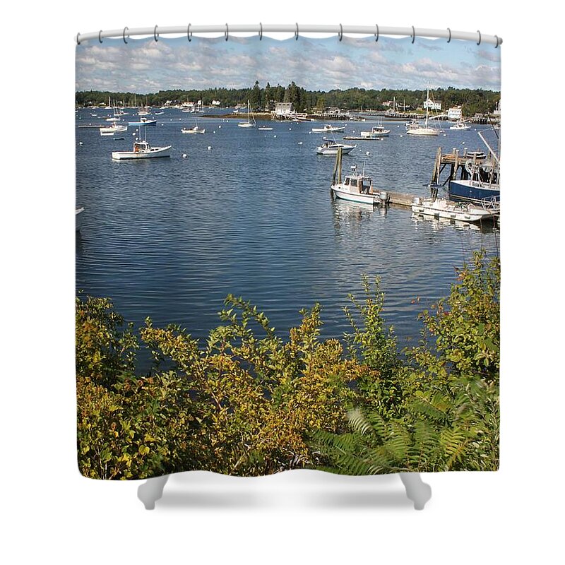 Boothbay Harbor Shower Curtain featuring the photograph Boothbay Harbor Vista by Carolyn Jacob