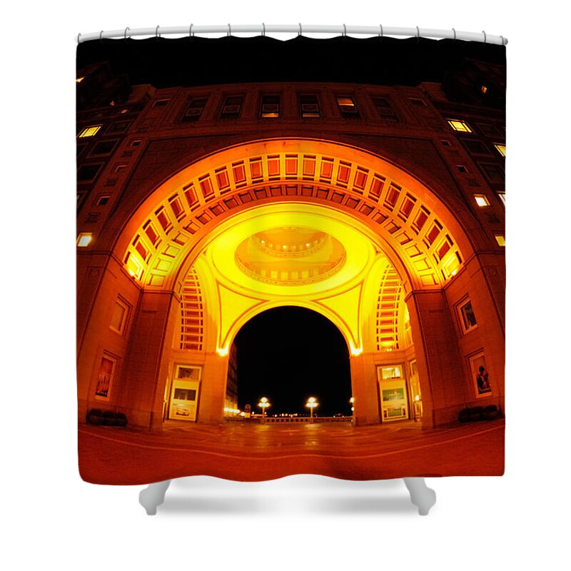 Boston Shower Curtain featuring the photograph Boston - 50 Rowes Wharf Arch by Mark Valentine