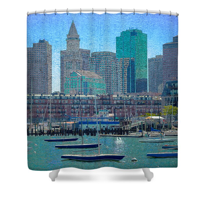 Boston Shower Curtain featuring the photograph Boston Harbor Sailboats by James Meyer