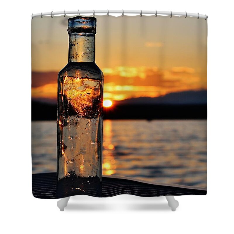 Maine Shower Curtain featuring the photograph Bottled Sun by Karin Pinkham