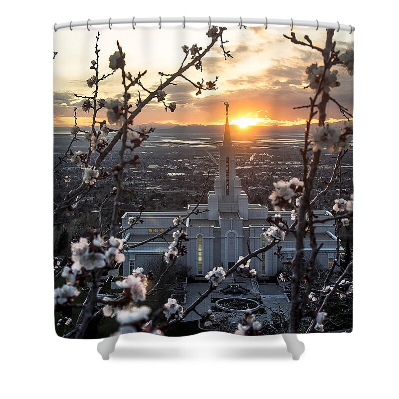 Bountiful Temple Shower Curtain featuring the photograph Bountiful Spring by Emily Dickey